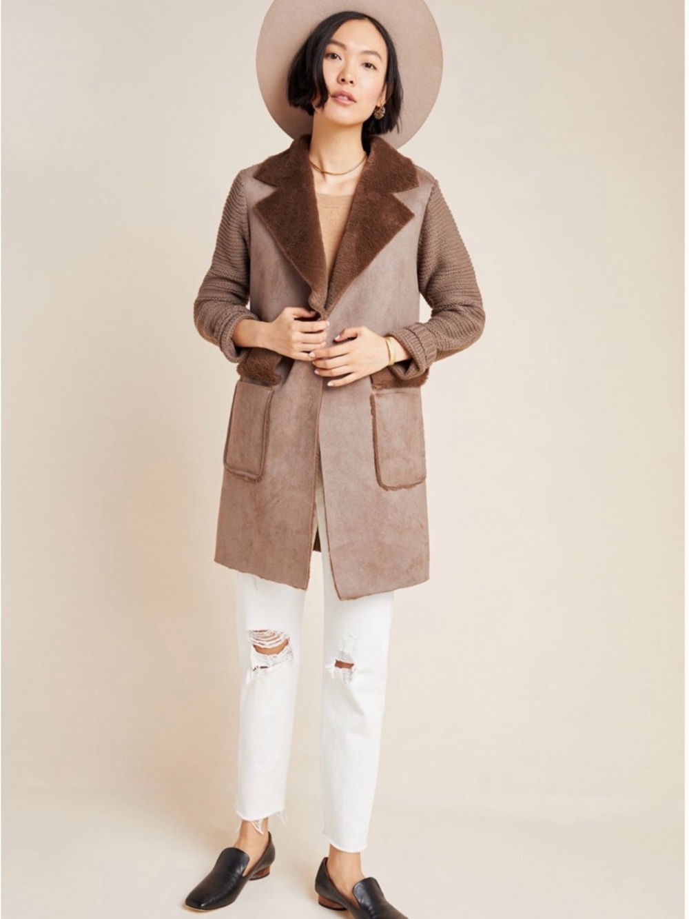Anthropologie Piper Sweater Coat Open Front Knit Cardigan